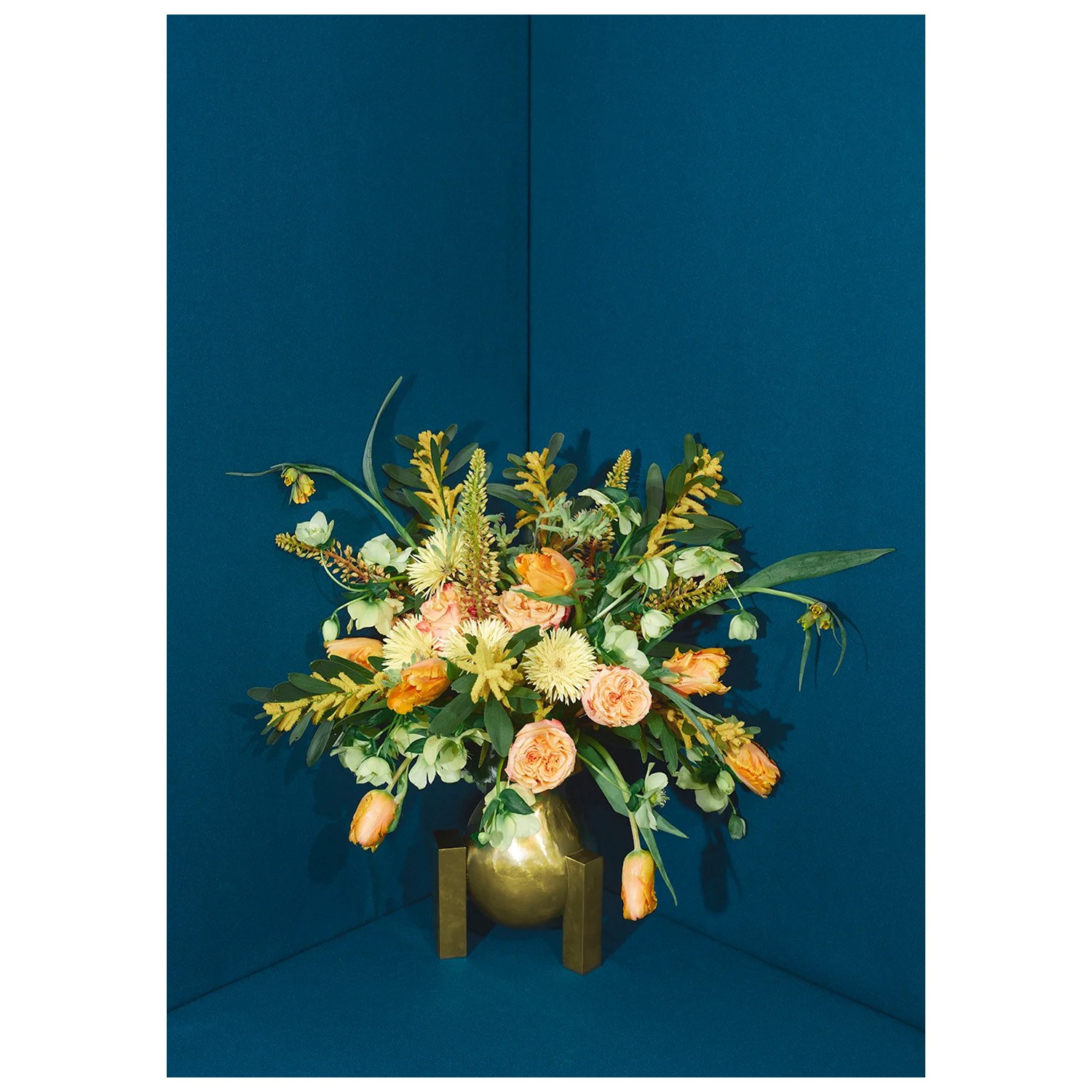 Paper Collective designové moderní obrazy Blomst 05 - Petrol (120 x 168 cm)