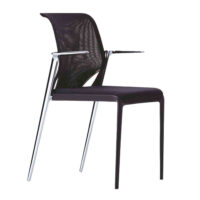 Výprodej Vitra designové konferenční židle Meda Slim (s područkami, černá, pochromovaný hliník)